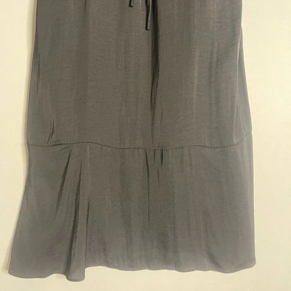 WHO What Wear Little Black Drawstring Waist Dress Gathered Straps Medium